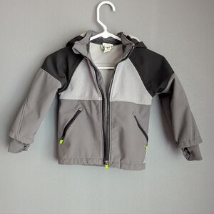 H&M Sport boys jacket age 3 /4 gray and black zipper with hood.